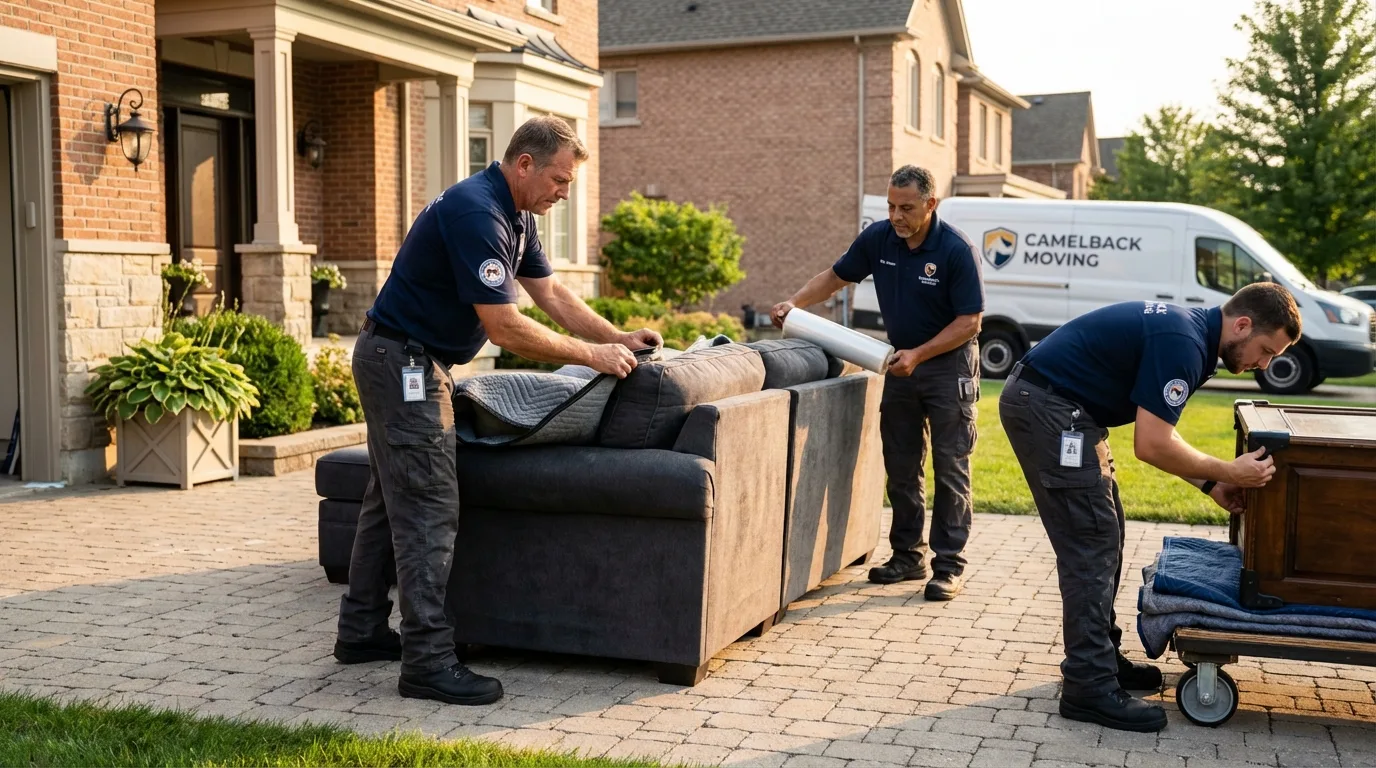 Large estate moving crew wrapping furniture in Bellwood, IL